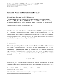 Central L-Values and Toric Periods for GL(2)