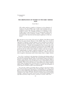 the ordination of women in the early middle ages