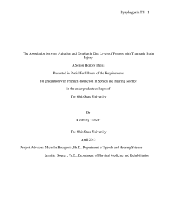 Dysphagia in TBI 1 The Association between Agitation and