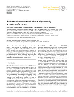 Subharmonic resonant excitation of edge waves by breaking surface