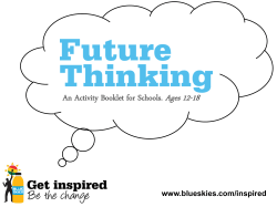 An Activity Booklet for Schools. Ages 12-18