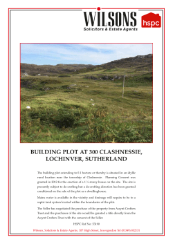 building plot at 300 clashnessie, lochinver, sutherland