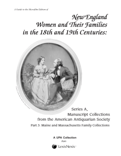 New England Women and Their Families in the 18th