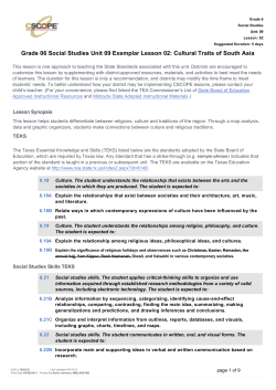 Cultural Traits of South Asia