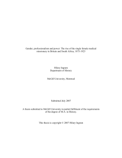 Gender, professionalism and power: The rise of the single female