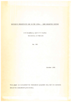 BRITAIN`S PRODUCTIVITY GAP IN THE 1930s : SOME
