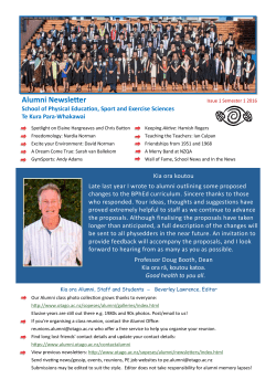 Alumni Newsletter - University of Otago
