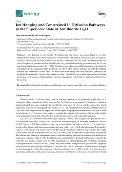 Ion Hopping and Constrained Li Diffusion Pathways in the