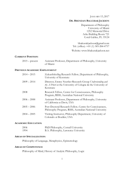 Curriculum vitae - Brendan Balcerak Jackson