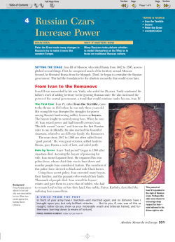 Russian Czars Increase Power