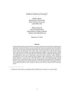 Death of a Reserve Currency - Division of the Humanities and Social