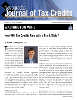 How Will Tax Credits Fare with a Blank Slate?