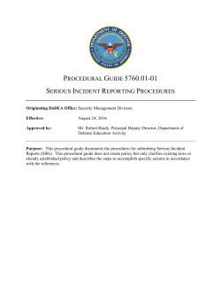 Serious Incident Reporting Procedures