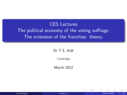 CES Lectures The political economy of the voting suffrage. The