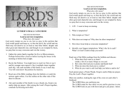 LUTHER`S SMALL CATECHISM Lead us not into temptation. What