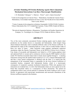 Ab Initio Modeling Of Friction Reducing Agents