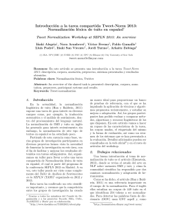 Introducci&oacute;n a la tarea compartida Tweet-Norm 2013