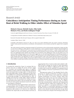 Coincidence Anticipation Timing Performance during an Acute Bout