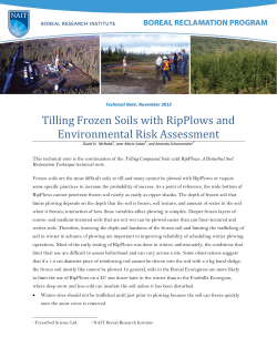 Tilling Frozen Soils with RipPlows and Environmental Risk
