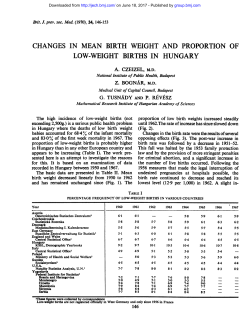 changes in mean birth weight and proportion of low