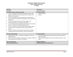 Social Studies - Rockaway Township School District