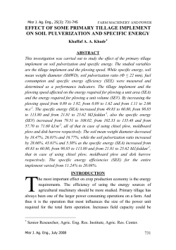 EFFECT OF SOME PRIMARY TILLAGE IMPLEMENT ON SOIL
