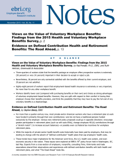 2015 Health and Voluntary Workplace Benefits Survey