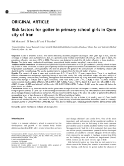 Risk factors for goiter in primary school girls in Qom city of Iran