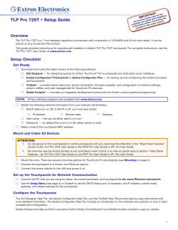TLP Pro 725T Setup Guide