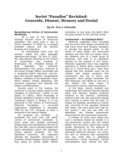 Soviet &ldquo;Paradise&rdquo; Revisited: Genocide, Dissent, Memory and Denial