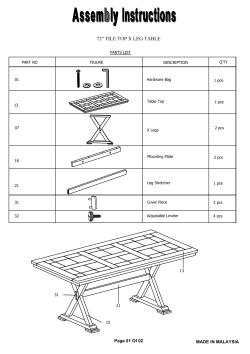 72" TILE TOP X LEG TABLE
