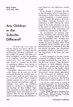 Are Children in the Suburbs Different?