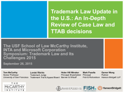 Trademark Law Update in the US