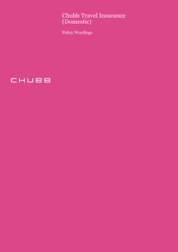 Domestic Policy Wording - Chubb Travel Insurance Malaysia