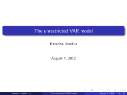 The unrestricted VAR model