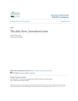 The daily show: Journalism`s jester - Scholar Commons