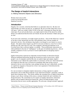 The Design of Implicit Interactions