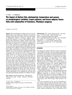 The impact of dietary fats, photoperiod, temperature and