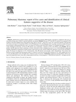 Pulmonary blastoma: report of five cases and identification of clinical