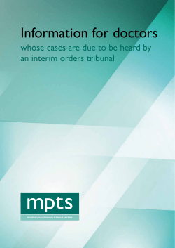 Information for doctors whose cases are due to be heard by an