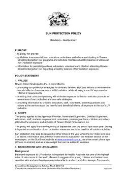 Sun Protection Policy