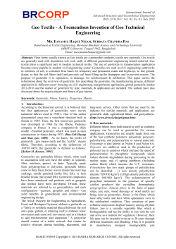 Geo Textile - A Tremendous Invention of Geo Technical Engineering
