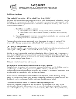 Boil Water Advisory Fact Sheet