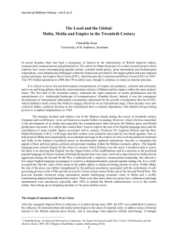 Malta, Media and Empire in the Twentieth Century
