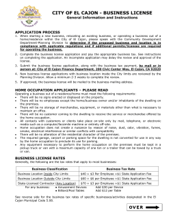 CITY OF EL CAJON - BUSINESS LICENSE