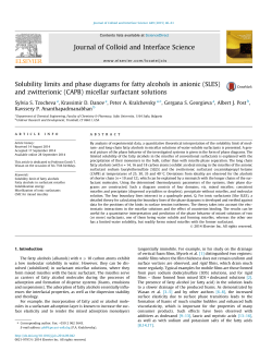 Solubility limits and phase diagrams for fatty alcohols in anionic