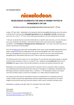 NICKELODEON CELEBREATES THE KING OF KRABBY PATTIES