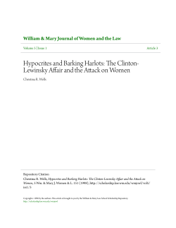 The Clinton-Lewinsky Affair and the Attack on Women