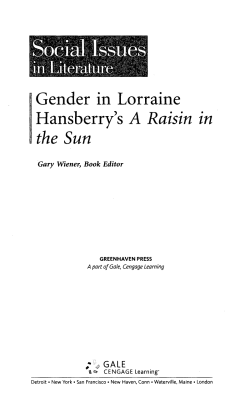 Gender in Lorraine Hansberry`s A Raisin in the Sun