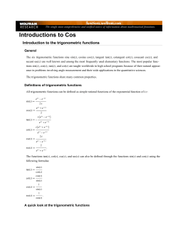 Introductions to Cos - The Wolfram Functions Site